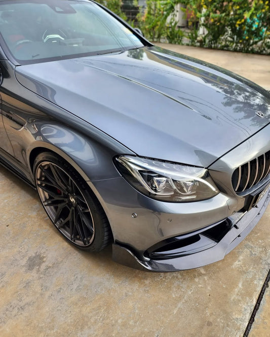 Future Design Carbon B Style Carbon Fiber Front Lip for W205 C63 C63S AMG Sedan Coupe 2015-2021 - Performance SpeedShop