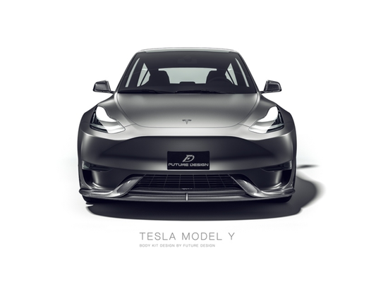 Future Design Carbon Fiber FRONT LIP SPLITTER for Tesla Model Y / Performance
