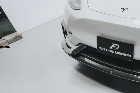 Future Design Carbon Fiber FRONT LIP SPLITTER for Tesla Model Y / Performance