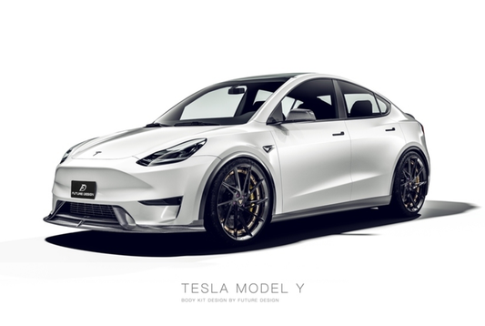 Future Design Carbon Fiber FRONT LIP SPLITTER for Tesla Model Y / Performance