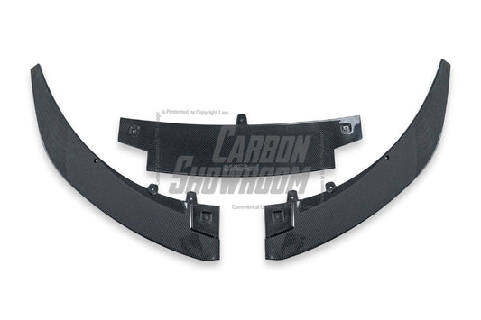 Porsche Taycan 9J1 Sedan/Cross Turismo RWD/4S/GTS/Turbo/Turbo S & (RWD/4S/GTS trims will require Sport Design Package) 2020-2024 with Future Design Carbon's Aftermarket Parts - Front Lip PSM Carbon Fiber / FRP