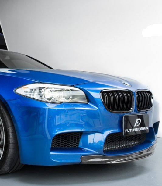 BMW M5 F10 2012-2016 with Future Design Carbon's Aftermarket Parts - Front Lip RKP Style Carbon Fiber / FRP