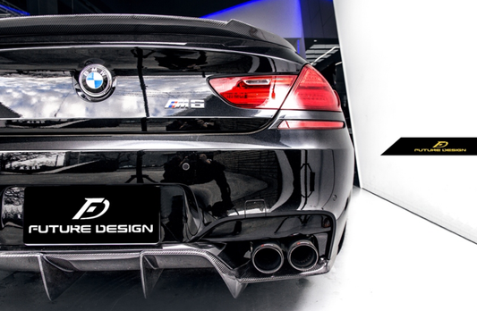 BMW M6 F06 F12 F13 2013 2014 2015 2016 2017 2018 2019 with Aftermarket Parts - Rear Diffuser Carbon Fiber / FRP