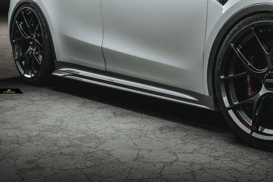Tesla Model Y Performance AWD Long Range RWD Standard 2020 2021 2022 2023 2024 2025 with Aftermarket Parts - Side Skirts Carbon Fiber / FRP