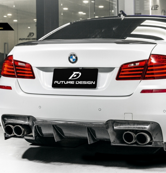 BMW M5 & 5 series F10/F11/F18 520 528 535 with M-Package 2010 2011 2012 2013 2014 2015 2016 2017 with Aftermarket Parts - V2 Rear Diffuser Carbon Fiber / FRP