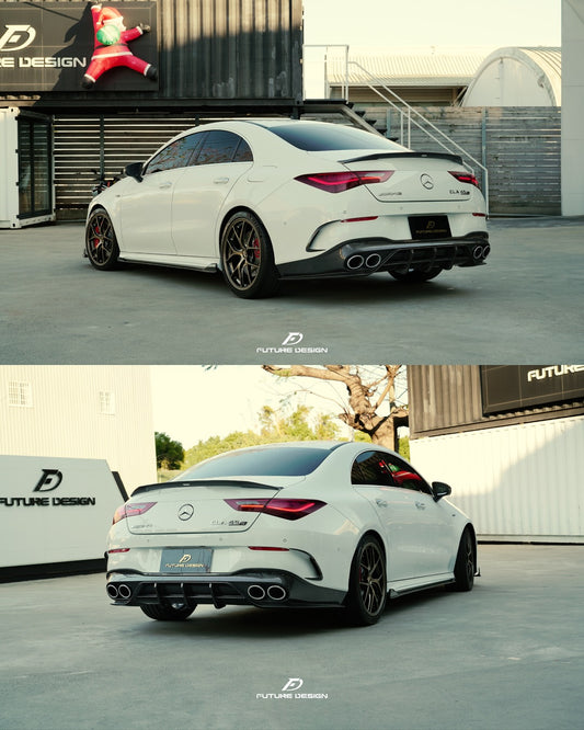 Future Design FD GT Carbon Fiber Rear Bumper Canards For CLA C118 CLA45 CLA35 CLA250 2020-ON