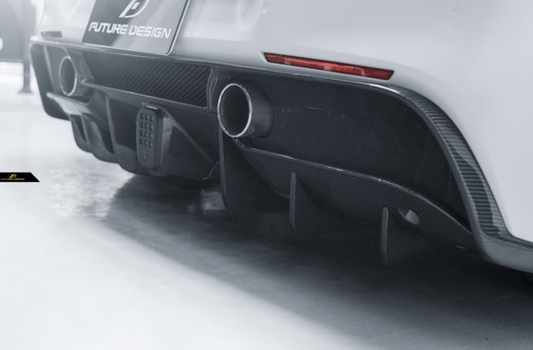 Ferrari 488 GTB & Spider 2016 2017 2018 2019 2020 with Aftermarket Parts - NVT Style Bumper Diffuser Upper Trim Carbon Fiber / FRP from Future Design