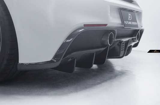Ferrari 488 GTB & Spider 2016 2017 2018 2019 2020 with Aftermarket Parts - NVT Style Bumper Diffuser Upper Trim Carbon Fiber / FRP from Future Design