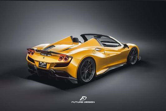 Ferrari F8 Tributo F8 Spider 2020 2021 2022 2023 with Aftermarket Parts - Rear Spoiler Carbon Fiber / FRP from Future Design