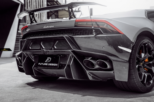 Aero Republic V Style Carbon Fiber Rear Bumper & Diffuser For Lamborghini Huracan LP580 LP610