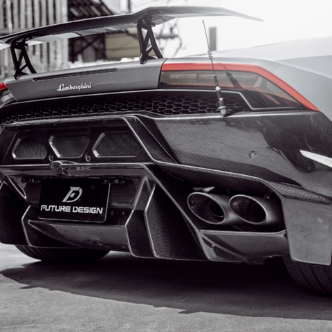 Aero Republic V Style Carbon Fiber Rear Bumper & Diffuser For Lamborghini Huracan LP580 LP610