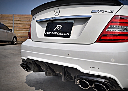 Mercedes Benz W204 Facelift C200 C250 C300 C63 2012 2013 2014 with Aftermarket Parts - FD GT Rear Diffuser Carbon Fiber / FRP from Future Design