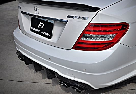 Mercedes Benz W204 Facelift C200 C250 C300 C63 2012 2013 2014 with Aftermarket Parts - FD GT Rear Diffuser Carbon Fiber / FRP from Future Design