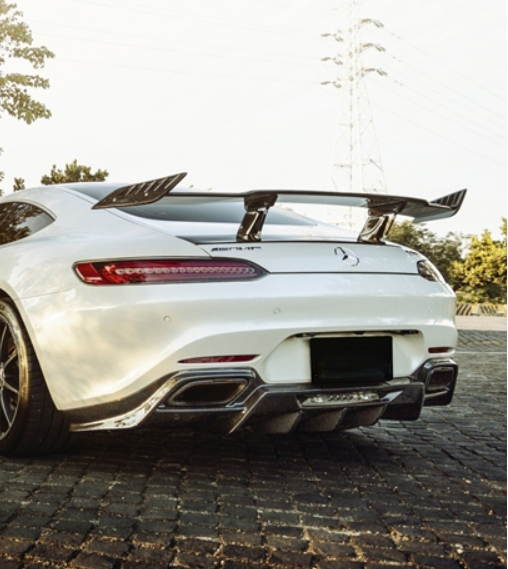 Mercedes Benz AMG GT GTS GTC C190 2015 2016 2017 2018 2019 2020 2021 with Aftermarket Parts - RT Style Rear Wing Carbon Fiber from Aero Republic