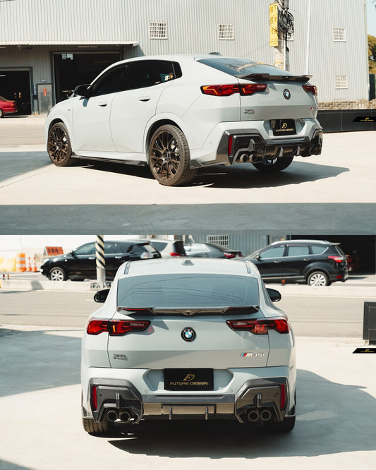 BMW X2 IX2 M35i sDrive28i xDrive28i U10 (with M-Sport bumper) 2024-ON with Aftermarket Parts - Rear Spoiler Dry Pre-preg Carbon Fiber / FRP from Future Design