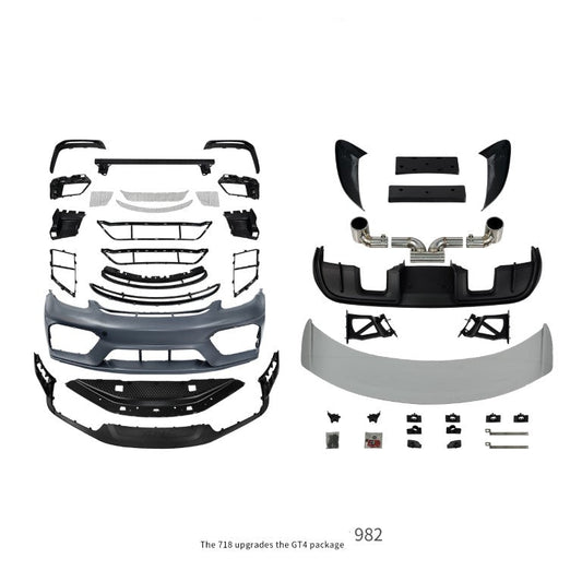 Dupont Tech GT4 Full Conversion Kit for Porsche 718 982 Cayman 2017-2025 PP Polypropylene / Carbon Fiber
