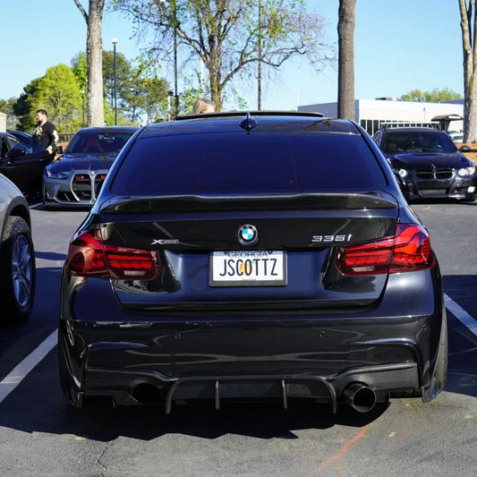 BMW 3 Series 340i 335i 330i 328i 320i 318i 335d 330d 325d 320d 318d 316d F30 Sedan 2012 2013 2014 2015 2016 2017 2018 2019 with Aftermarket Parts - Rear Lip Spoiler Carbon Fiber from Geex Village
