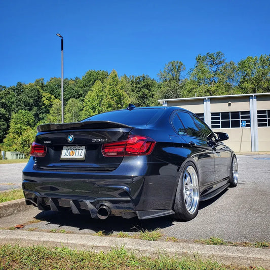 BMW 3 Series M Sport 340i 335i F30 2012 2013 2014 2015 2016 2017 2018 2019 with Aftermarket Parts - Rear Diffuser & Rear Diffuser Undertray Carbon Fiber from Geex Village