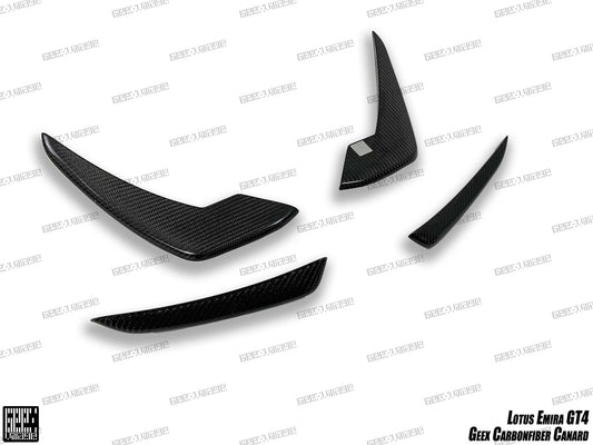 Lotus Emira 3.6 V6 2.0 Four-cylinder 2022-ON with Aftermarket Parts - GEEX Front Canards Carbon Fiber from Geex Village