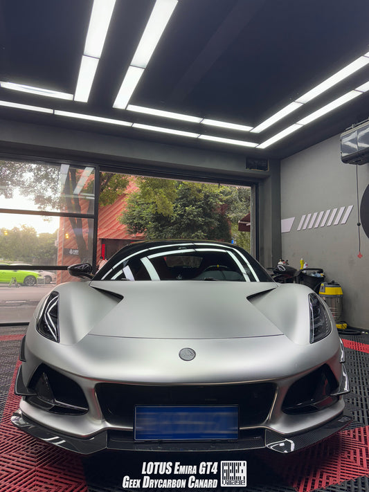 Lotus Emira 3.6 V6 2.0 Four-cylinder 2022-ON with Aftermarket Parts - GEEX Front Canards Carbon Fiber from Geex Village