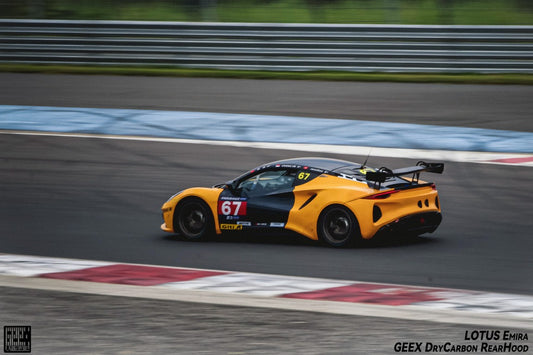 Lotus Emira 3.6 V6 2.0 Four-cylinder 2022-ON with Aftermarket Parts - Track Version Style Rear Window Delete Louvers Hood Dry Pre-preg Carbon Fiber from Geex Village