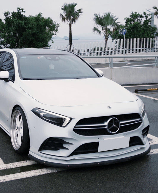 Mercedes Benz A-Class A220 (with sport-package bumper) /A35 /A35L W177 V177 2019-ON with Aftermarket Parts - Punkt Style Front Lip Carbon Fiber from Geex Village
