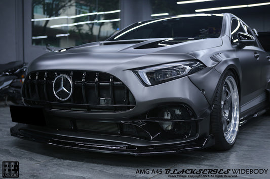 Mercedes Benz A-Class AMG A45 W177 V177 2019-ON with Aftermarket Parts - Stage 2 Front Lip Splitter&nbsp;Carbon Fiber from Geex Village