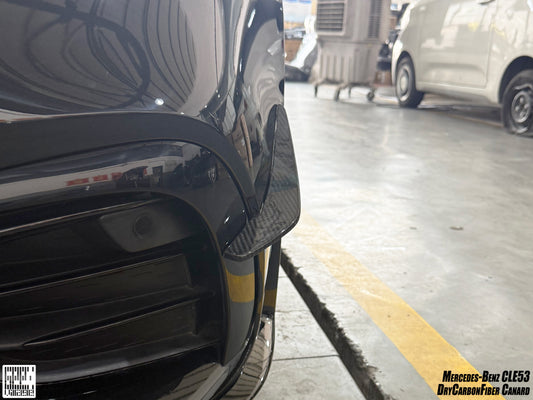 Mercedes Benz CLE-Class AMG CLE 53 2024-ON with Aftermarket Parts - Front Canards Dry Pre-preg Carbon Fiber from Geex Village