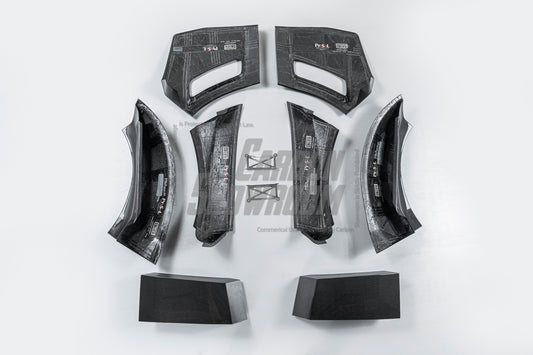 Volkswagen Golf GTI R MK8 2022-ON with Aftermarket Parts - Rear Quarter Panel Flares Set Carbon Fiber from Geex Village