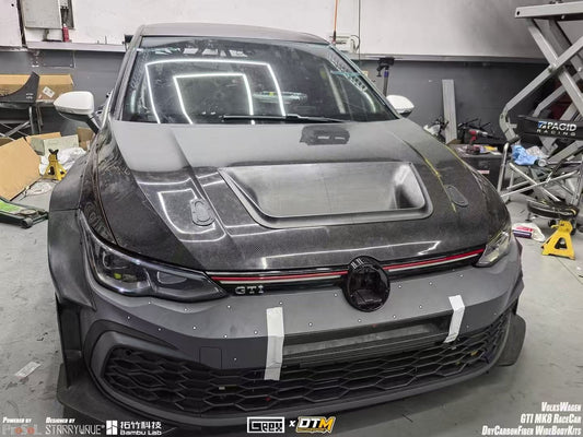 Volkswagen Golf GTI R MK8 2022-ON with Aftermarket Parts - Center Hood Vent Cutout Carbon Fiber from Geex Village
