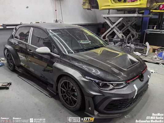Volkswagen Golf GTI R MK8 2022-ON with Aftermarket Parts - Center Hood Vent Cutout Carbon Fiber from Geex Village