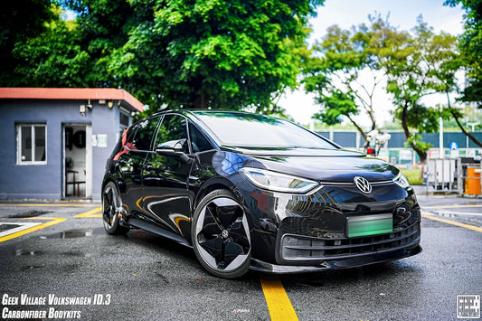 Volkswagen ID.3 Pro Performance / S E11E12 2020 2021 2022 with Aftermarket Parts - Front Lip Carbon Fiber from Geex Village