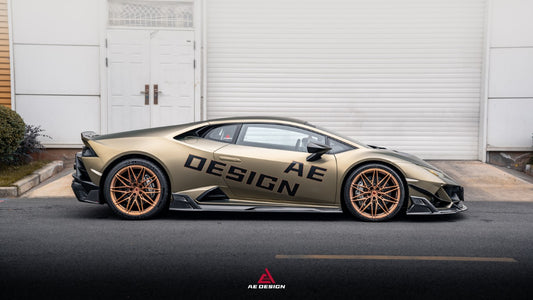 Lamborghini Huracan LP580 LP610 EVO RWD AWD Tecnica Performante 2015 2016 2017 2018 2019 2020 2021 2022 2023 2024 with Aftermarket Parts - Side Skirts Dry Pre-preg Carbon Fiber from ArmorExtend