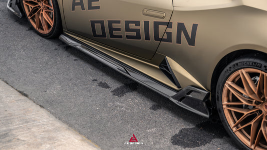 Lamborghini Huracan LP580 LP610 EVO RWD AWD Tecnica Performante 2015 2016 2017 2018 2019 2020 2021 2022 2023 2024 with Aftermarket Parts - Side Skirts Dry Pre-preg Carbon Fiber from ArmorExtend