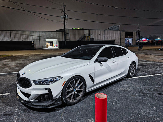 BMW 8 Series M850 840 G16 2018-ON with Aftermarket Parts - Side Skirts Pre-preg Carbon Fiber from Karbel Carbon