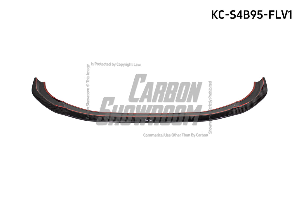 Audi S4 A4 S-line (with s-line bumper, does not fit base model) B9.5 2020 2021 2022 2023 2024 with Aftermarket Parts - Front Lip Pre-preg Carbon Fiber from Karbel Carbon