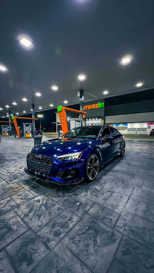 Audi S5 A5 (with S-bumper, does not base model) B9.5 2020 2021 2022 2023 2024 Early 2025 with Aftermarket Parts - V2 Style Front Lip Pre-preg Carbon Fiber from Karbel Carbon