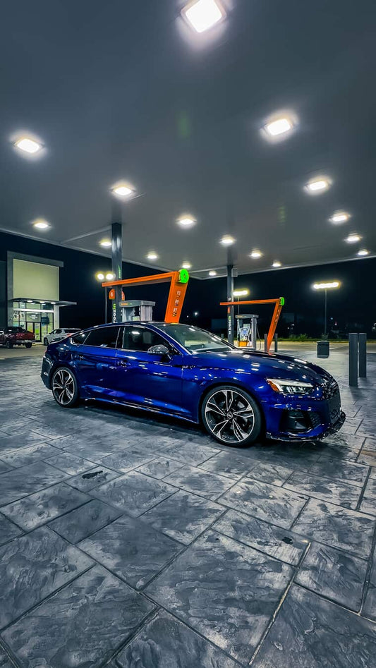 Audi S5 A5 (with S-bumper, does not base model) B9.5 2020 2021 2022 2023 2024 Early 2025 with Aftermarket Parts - V2 Style Front Lip Pre-preg Carbon Fiber from Karbel Carbon