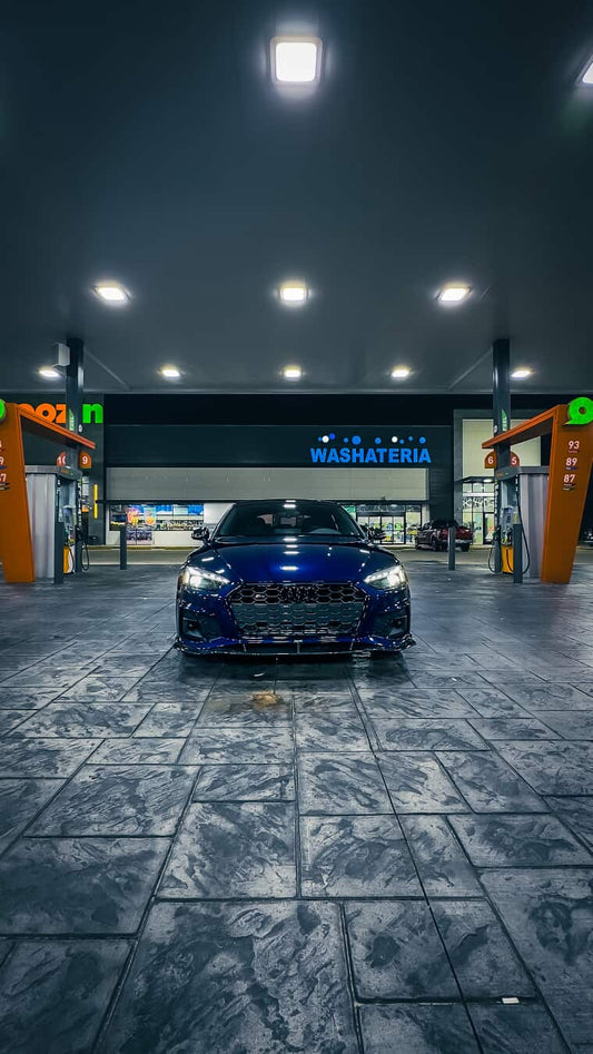 Audi S5 A5 (with S-bumper, does not base model) B9.5 2020 2021 2022 2023 2024 Early 2025 with Aftermarket Parts - V2 Style Front Lip Pre-preg Carbon Fiber from Karbel Carbon