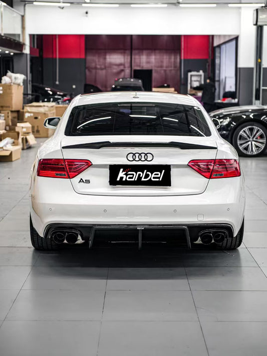 Audi S5 A5 S-line (with s-line bumper, does not base model) B8.5 2012-2016 with Aftermarket Parts - V1 Style Rear Diffuser Pre-preg Carbon Fiber from Karbel Carbon