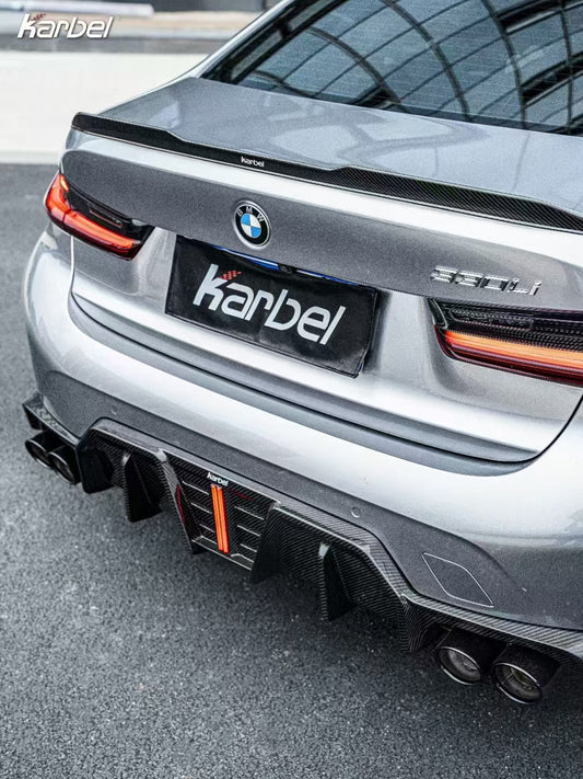 BMW M3 G80 2021-ON & 3 Series 330i M340i G20 (Fits Both Pre-LCI & LCI) 2019-ON with Aftermarket Parts - V2 Style Rear Spoiler Carbon Fiber from Karbel Carbon
