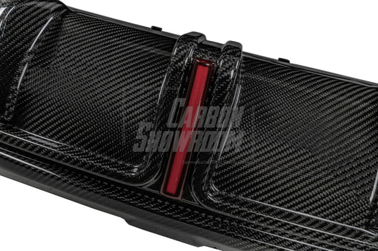 BMW 8 Series M850 840 (With M-Package Bumper) G16 2018 2019 2020 2021 2022 2023 2024 with Aftermarket Parts - Rear Diffuser Pre-preg Carbon Fiber from Karbel Carbon