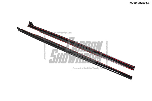 BMW 8 Series M850 840 G16 2018-ON with Aftermarket Parts - Side Skirts Pre-preg Carbon Fiber from Karbel Carbon