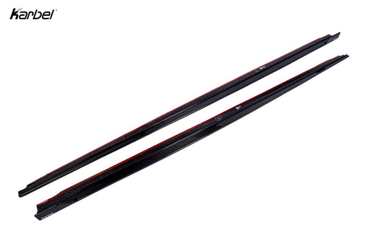 BMW 5 Series M550 540 530 G30 LCI 2021-ON with Aftermarket Parts - Side Skirts Pre-preg Carbon Fiber from Karbel Carbon