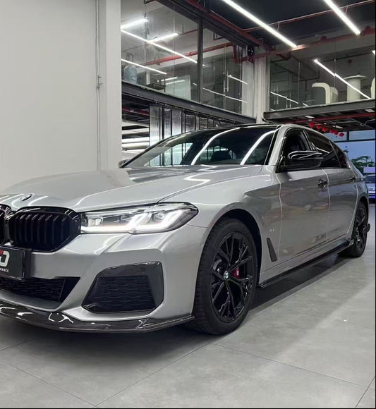 BMW 5 Series M550 540 530 G30 LCI 2021-ON with Aftermarket Parts - Side Skirts Pre-preg Carbon Fiber from Karbel Carbon