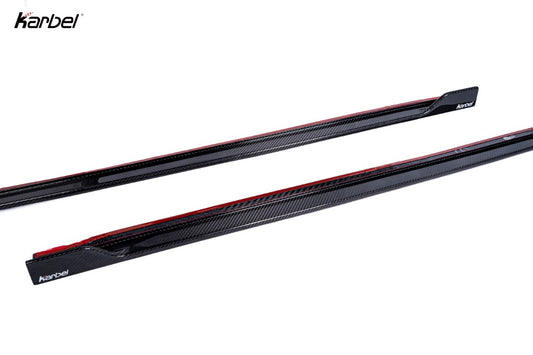 BMW 5 Series M550 540 530 G30 LCI 2021-ON with Aftermarket Parts - Side Skirts Pre-preg Carbon Fiber from Karbel Carbon