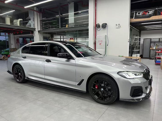 BMW 5 Series M550 540 530 G30 LCI 2021-ON with Aftermarket Parts - Side Skirts Pre-preg Carbon Fiber from Karbel Carbon