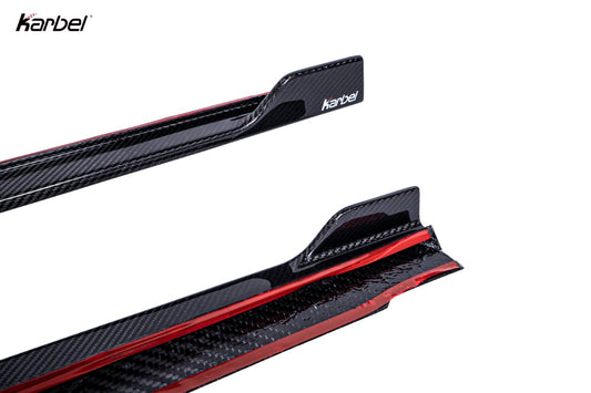 BMW 5 Series M550 540 530 G30 LCI 2021-ON with Aftermarket Parts - Side Skirts Pre-preg Carbon Fiber from Karbel Carbon