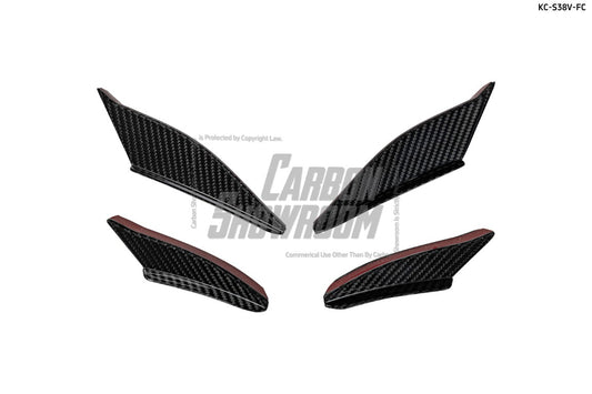 Audi S3 A3 8V/8V.5 2017 2018 2019 2020 with Aftermarket Parts - Front Canards Pre-preg Carbon Fiber from Karbel Carbon