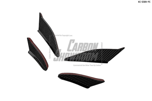 Audi S3 A3 8V/8V.5 2017 2018 2019 2020 with Aftermarket Parts - Front Canards Pre-preg Carbon Fiber from Karbel Carbon